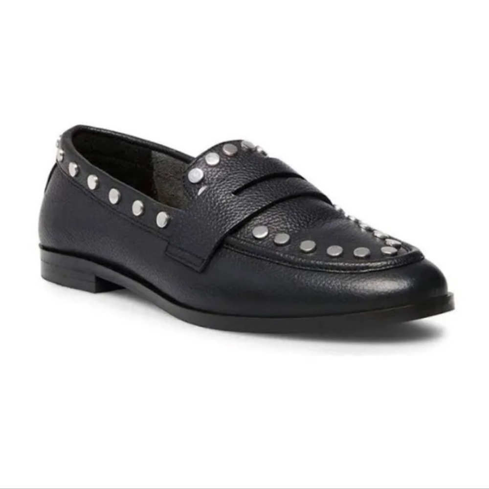NWOT STEVEN BY STEVE MADDEN STUDDED BLACK PENNY LOAFER SIZE 8.5